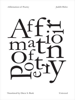 cover image of Affirmation of Poetry